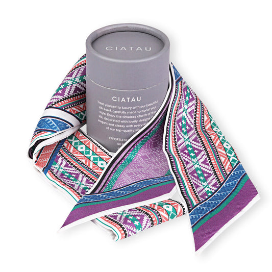 Pink Lithuanian Sashes Design Twilly Scarf With Box CIATAU