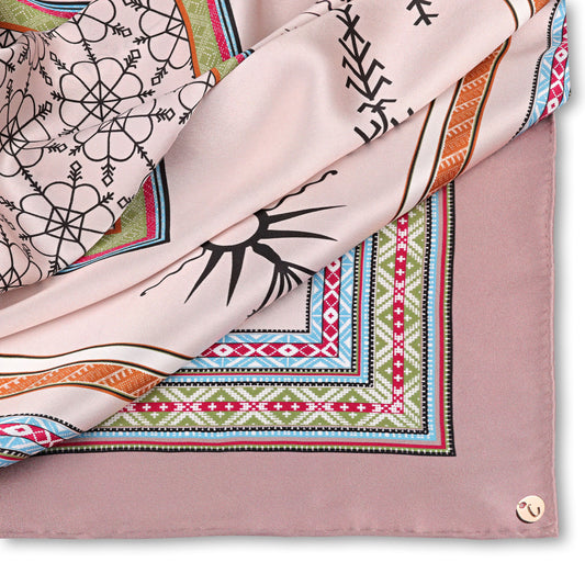 Large Beige Silk Scarf Folded CIATAU