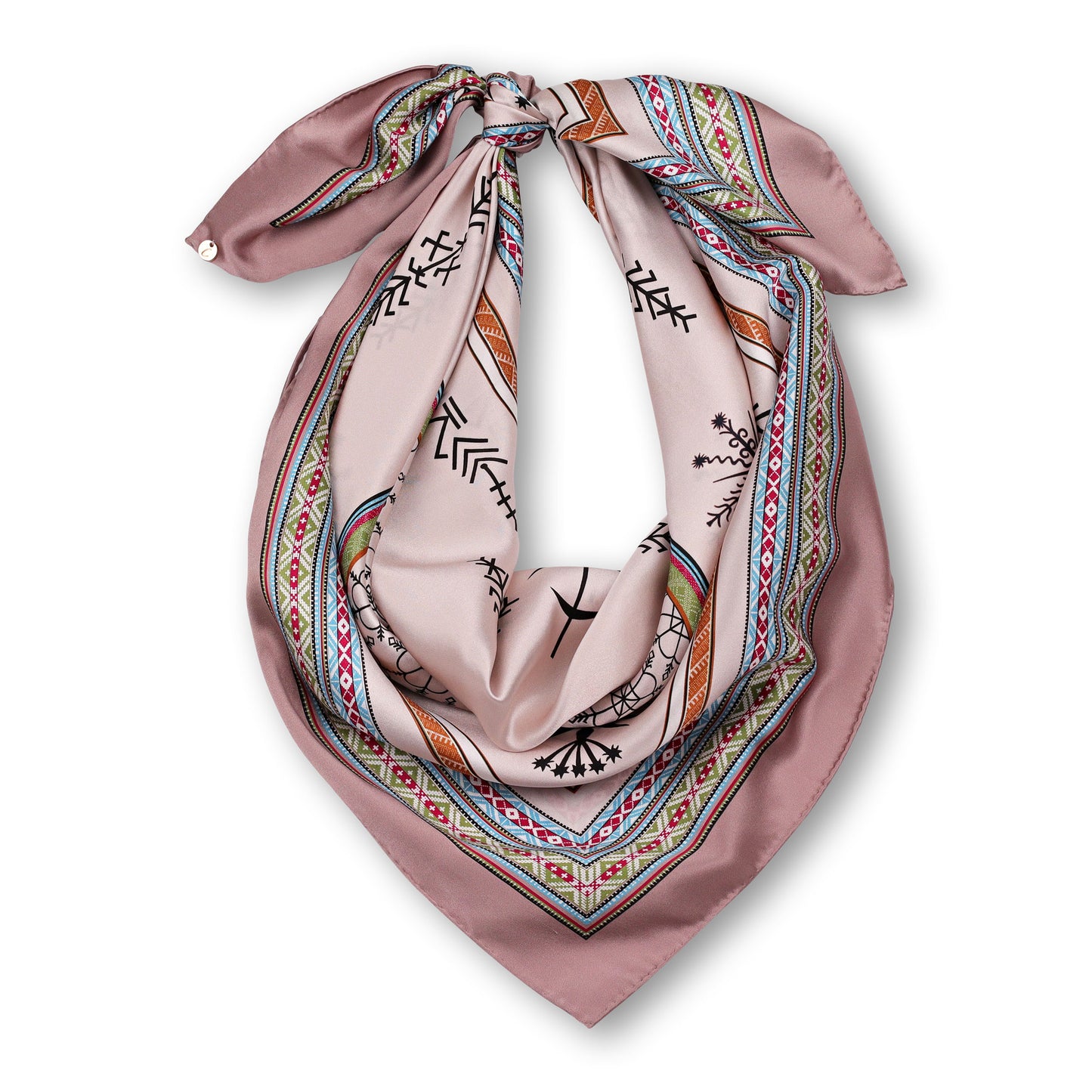 Large Beige Silk Scarf Tied CIATAU