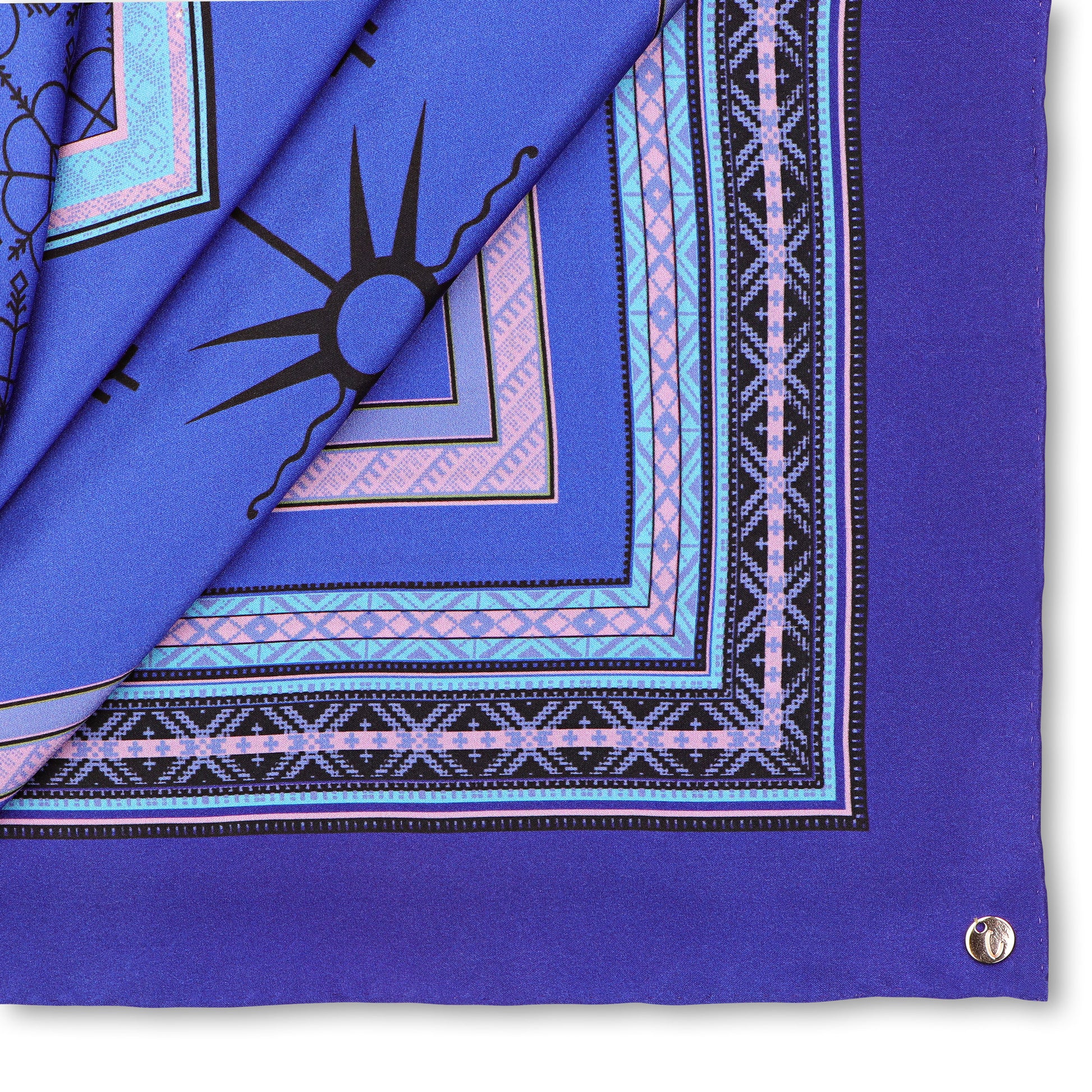 Large Royal Blue Silk Scarf Folded CIATAU
