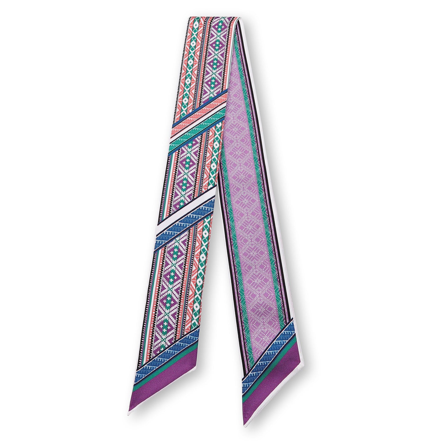 Lilac Baltic Sashes Silk Ribbon Scarf Full View CIATAU