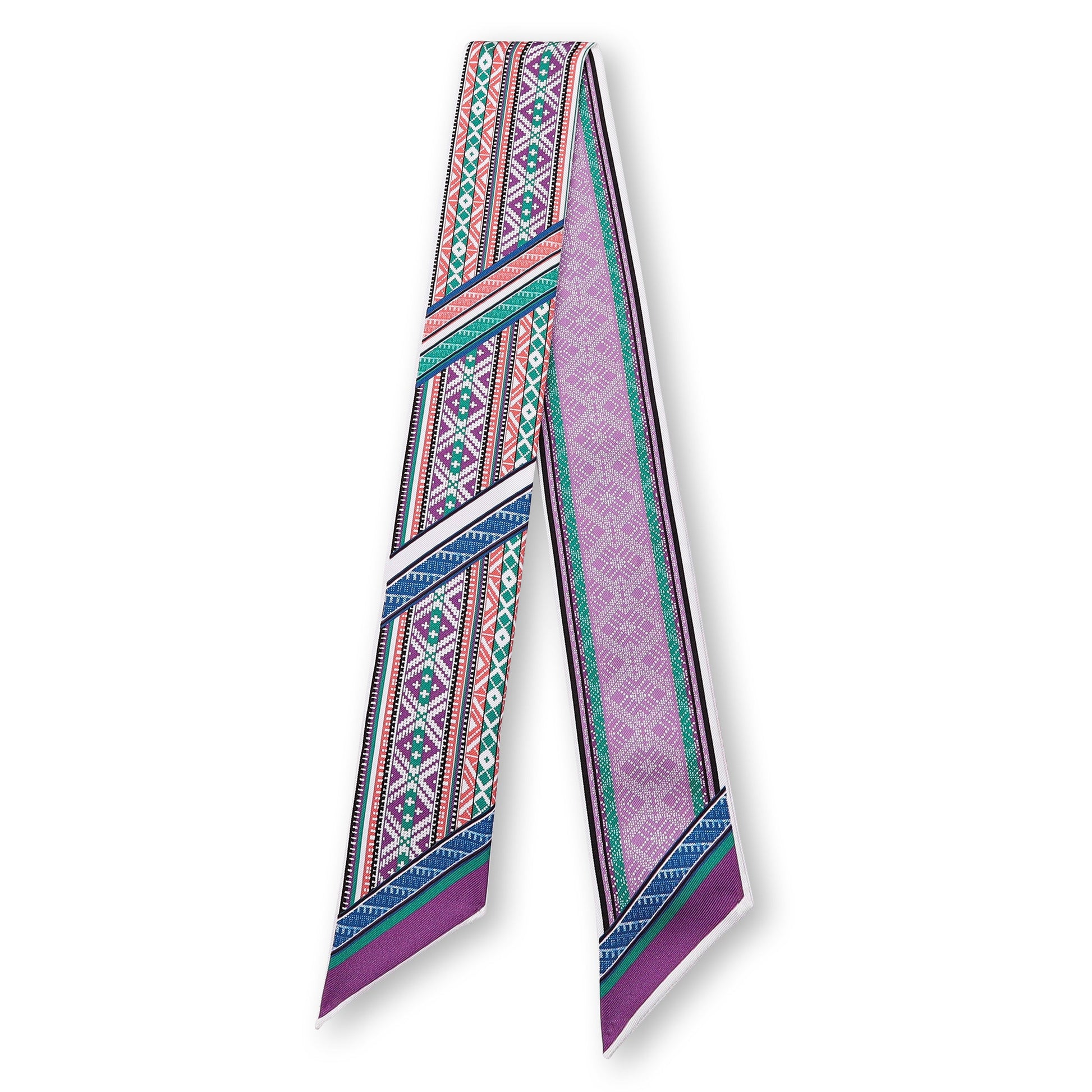 Lilac Baltic Sashes Silk Ribbon Scarf Full View CIATAU
