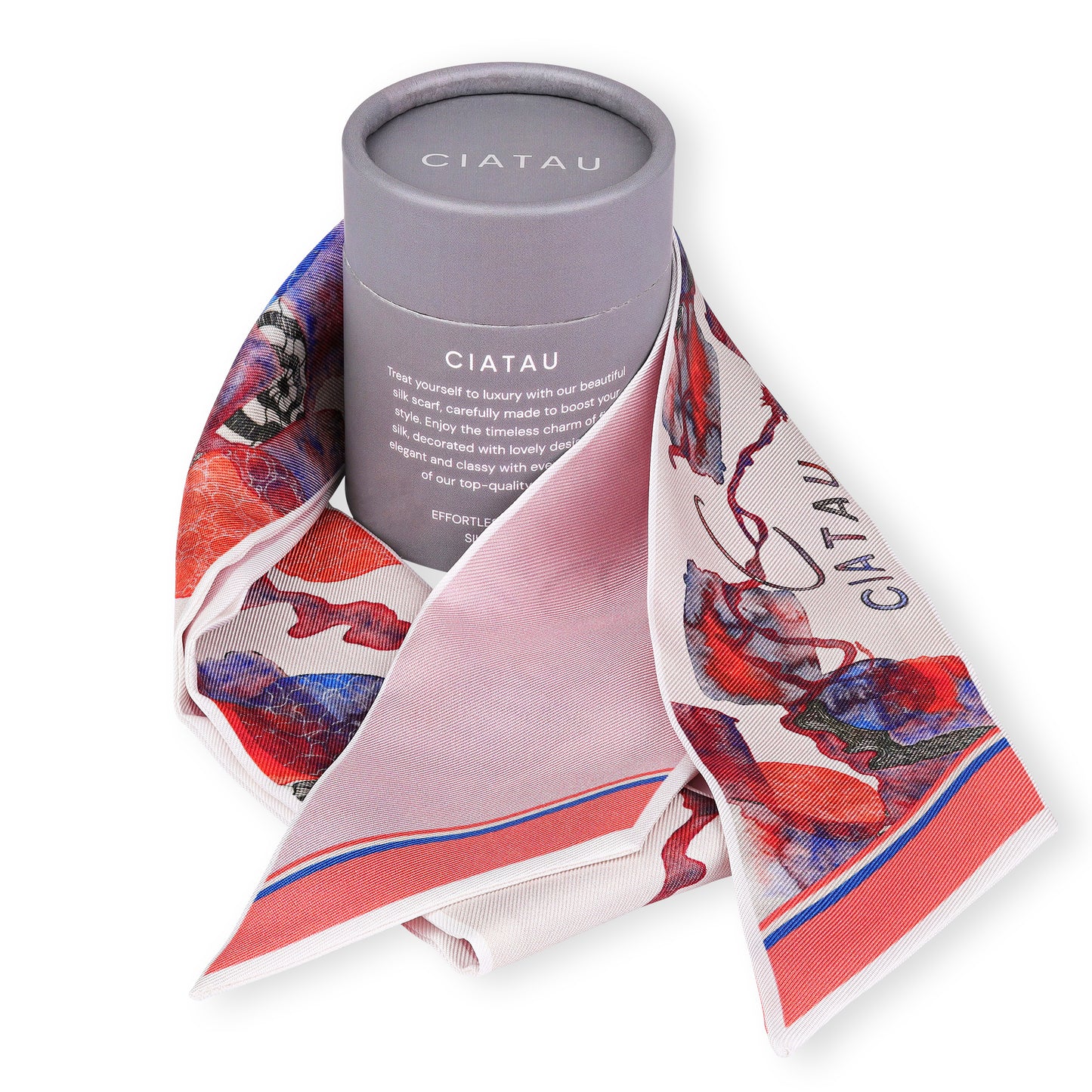 Pink Watercolor Ribbon Scarf Box CIATAU